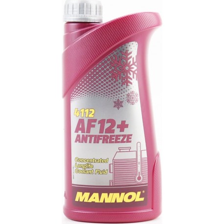 Жидкость охлаждающая концентрат -38°C 1:1 "АНТИФРИЗ AF12" красный, 1L MANNOL