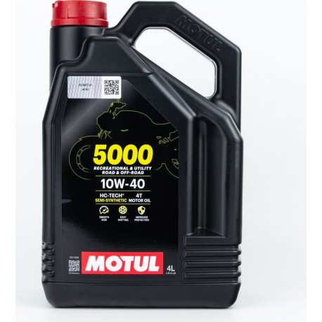 Масло 4T 10W-40 полусинтетическое для мототехники "5000 MA2", 4L MOTUL