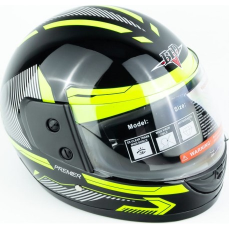 Шлем интеграл BLD-825A М (57-58см), чёрно-салатовый BLD