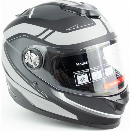 Шлем интеграл М65 L (59-60см), чёрно-серый мат FORTE