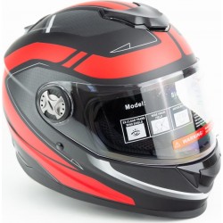 Шлем интеграл М65 L (59-60см), чёрно-красный мат FORTE