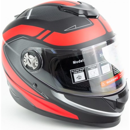 Шлем интеграл М65 L (59-60см), чёрно-красный мат FORTE