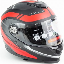 Шлем интеграл М65 S (55-56см), чёрно-красный мат FORTE