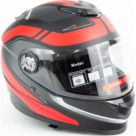 Шлем интеграл М65 S (55-56см), чёрно-красный мат FORTE