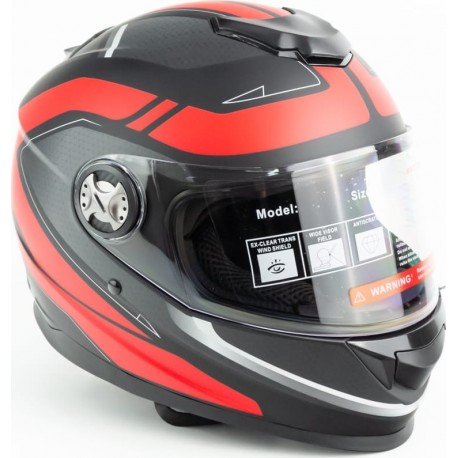 Шлем интеграл М65 М (57-58см), чёрно-красный мат FORTE