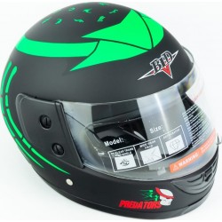 Шлем интеграл BLD-825A XS (53-54см), чёрно-зелёный "хищник" мат BLD