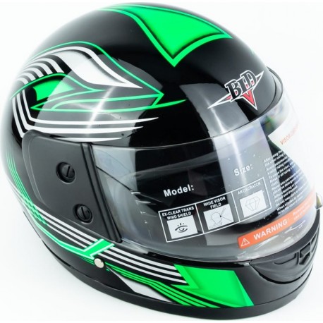 Шлем интеграл BLD-825B М (57-58см), чёрно-салатовый BLD