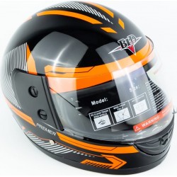 Шлем интеграл BLD-825B М (57-58см), чёрно-оранжевый BLD