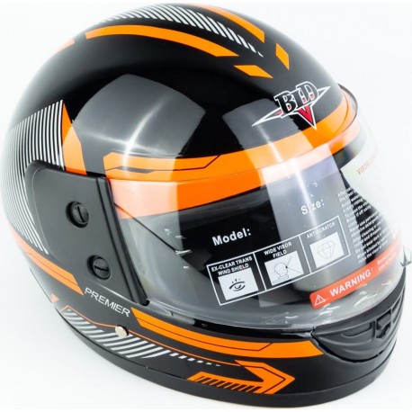 Шлем интеграл BLD-825B М (57-58см), чёрно-оранжевый BLD