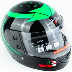 Шлем интеграл BLD-825A М (57-58см), чёрно-зелёный "хищник" BLD