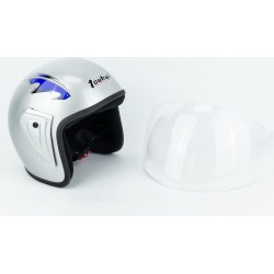 Шлем открытый HK-215, CЕРЫЙ с рисунком ( отличия рисунков, дефекты покраски) Toukui