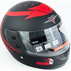 Шлем интеграл BLD-825A XS (53-54см), чёрно-красный "хищник" мат BLD