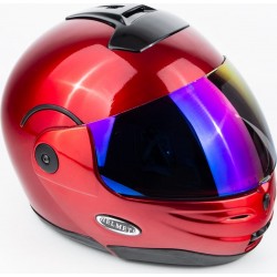 Шлем модуляр с откидным подбородком, зеркальный визор HF-108 S (55-56см), красный MT