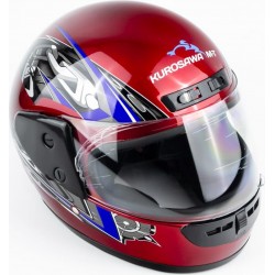 Шлем интеграл HF-101 M, красный с рисунком Q23-R KUROSAWA