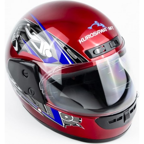 Шлем интеграл HF-101 M, красный с рисунком Q23-R KUROSAWA