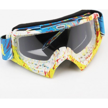 Очки кроссовые/эндуро/АТV, бело-жёлто-синие (прозрачное  без упаковки MJ-16 MOTOVAN