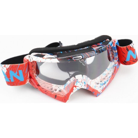 Очки кроссовые/эндуро/АТV, бело-красно-синие (прозрачное  без упаковки MJ-16 MOTOVAN