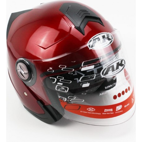 Шлем открытый+очки AK-720, красный AK