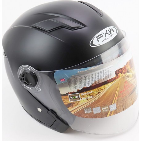 УЦЕНКА Шлем открытый+очки HF-223 L, чёрный матовый (царапины, cколы, см. фото) FXW