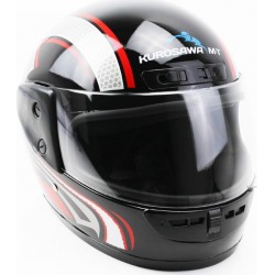 Шлем интеграл HF-101 М, чёрно-красный Q233-R KUROSAWA