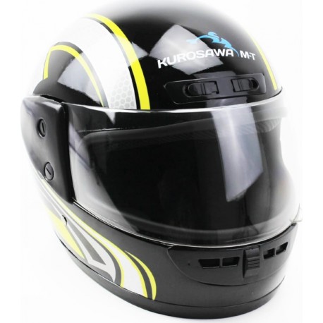 Шлем интеграл HF-101 M, чёрно-салатовый Q233-Y KUROSAWA