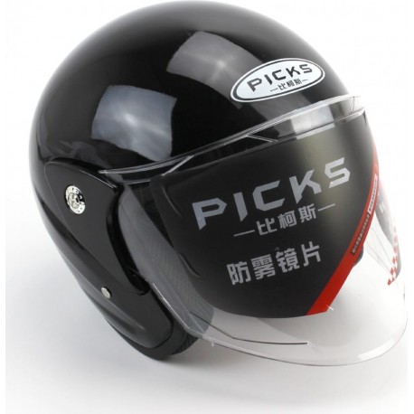 Шлем открытый АТ-666, чёрный (возможны дефекты покраски) PICKS