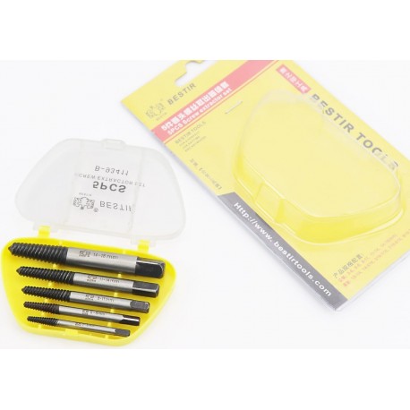 Экстрактор болтов, шпилек (для выкручивания сломанных болтов и шпилек), к-кт 5шт Китай