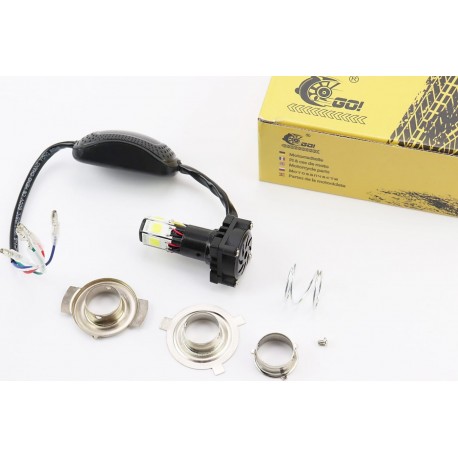 Лампа фары диодная LED-6 SUPER (к-кт разных креплений) с стабилизатором+стробоскоп GO!