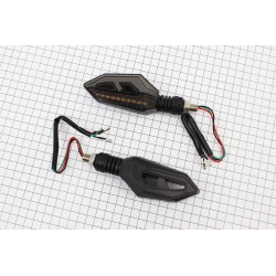 Поворотник диодный на гибкой ножке+габарит, белый LED  секвентальный, к-кт 2шт тип 1 CYT