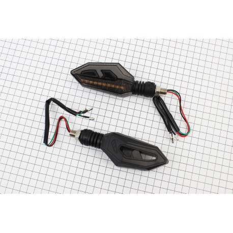 Поворотник диодный на гибкой ножке+габарит, белый LED  секвентальный, к-кт 2шт тип 1 CYT