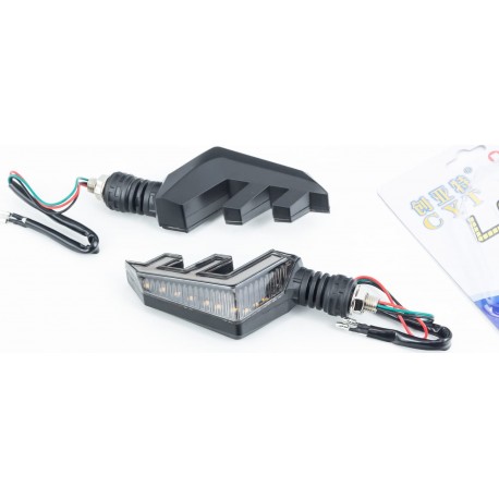 Поворотник диодный на гибкой ножке+стоп сигнал/габарит LED  секвентальный, к-кт 2шт тип 2 CYT