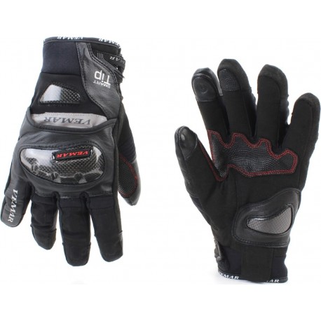 Перчатки мотоциклетные, теплые XL, чёрные (сенсорный палец), (VE-192) VEMAR