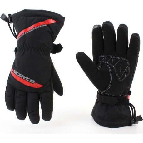 Перчатки мотоциклетные, теплые XL, чёрно-красные SCOYCO