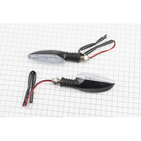 Поворотник диодный RACING, чёрный малый, к-кт 2шт тип 2 Китай