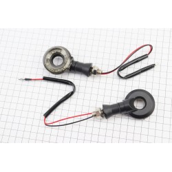 Поворотник диодный "БУБЛИК" с отверстием, чёрный, к-кт 2шт RACING