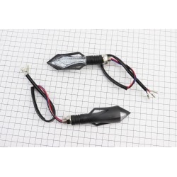 Поворотник диодный LED "СТРЕЛА" с отверстием и габаритом, чёрный, к-кт 2шт RACING