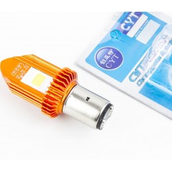 Лампа фары диодная LED-2 BA20D, жёлтый корпус CYT