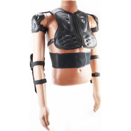 Жилет защитный "МОТОЧЕРЕПАХА" XL, чёрный (с налокотниками+наколенники) Китай