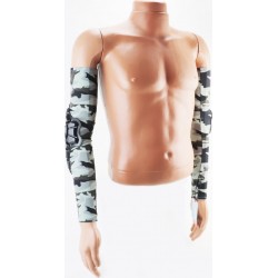 Налокотники защитные (пластик) с камуфляжным солнце защитным рукавом  2шт, чёрные VEMAR