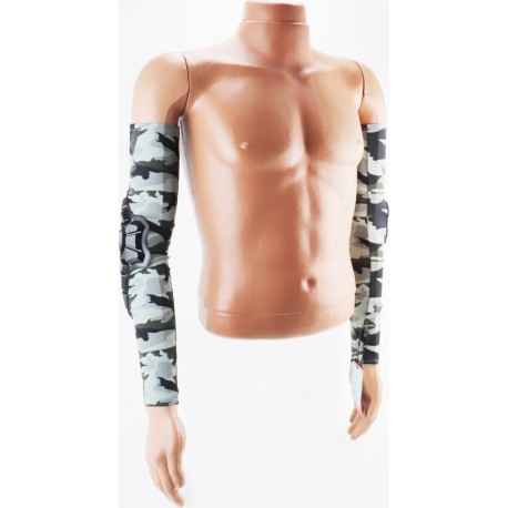 Налокотники защитные (пластик) с камуфляжным солнце защитным рукавом  2шт, чёрные VEMAR