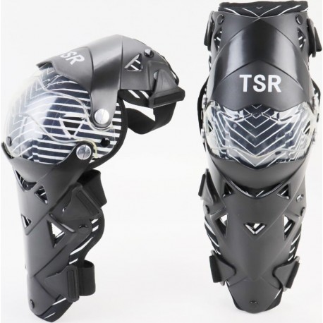 Наколенники защитные (колено+голень) к-кт 2шт, чёрно-белые TSR