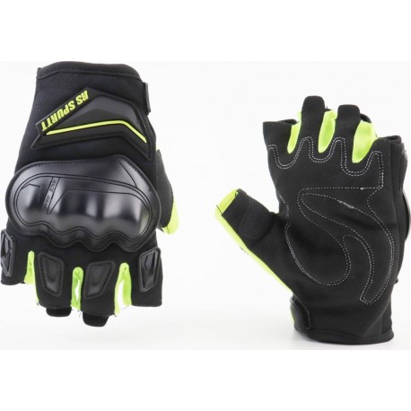 Перчатки мотоциклетные без пальцев M, чёрно-салатовые RS SPURTT