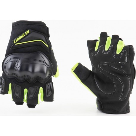 Перчатки мотоциклетные без пальцев XL, чёрно-салатовые RS SPURTT
