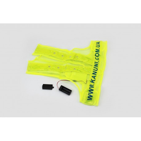 УЦЕНКА Жилет безопасности светоотражающий  LED, M (50x48см) (не работает 8-9 диодов) Китай