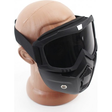 Очки+защитная маска, чёрная (тонированное стекло), MT-009 Китай