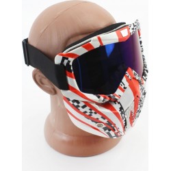 Очки+защитная маска, бело-красно-чёрная (хамелеон стекло), MT-009 Китай