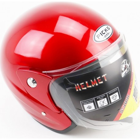 Шлем открытый АТ-666, красный (возможны дефекты покраски) PICKS