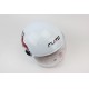 Шлем детский открытый Т68, белый с красно-чёрно-белым рисунком RUITO