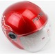 Шлем детский открытый Т68, красный с бело-красным рисунком RUITO