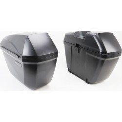 Кофры боковые (пластмассовые) 470x230x370мм рамка универсальная, чёрные матовые S-66 Yunming